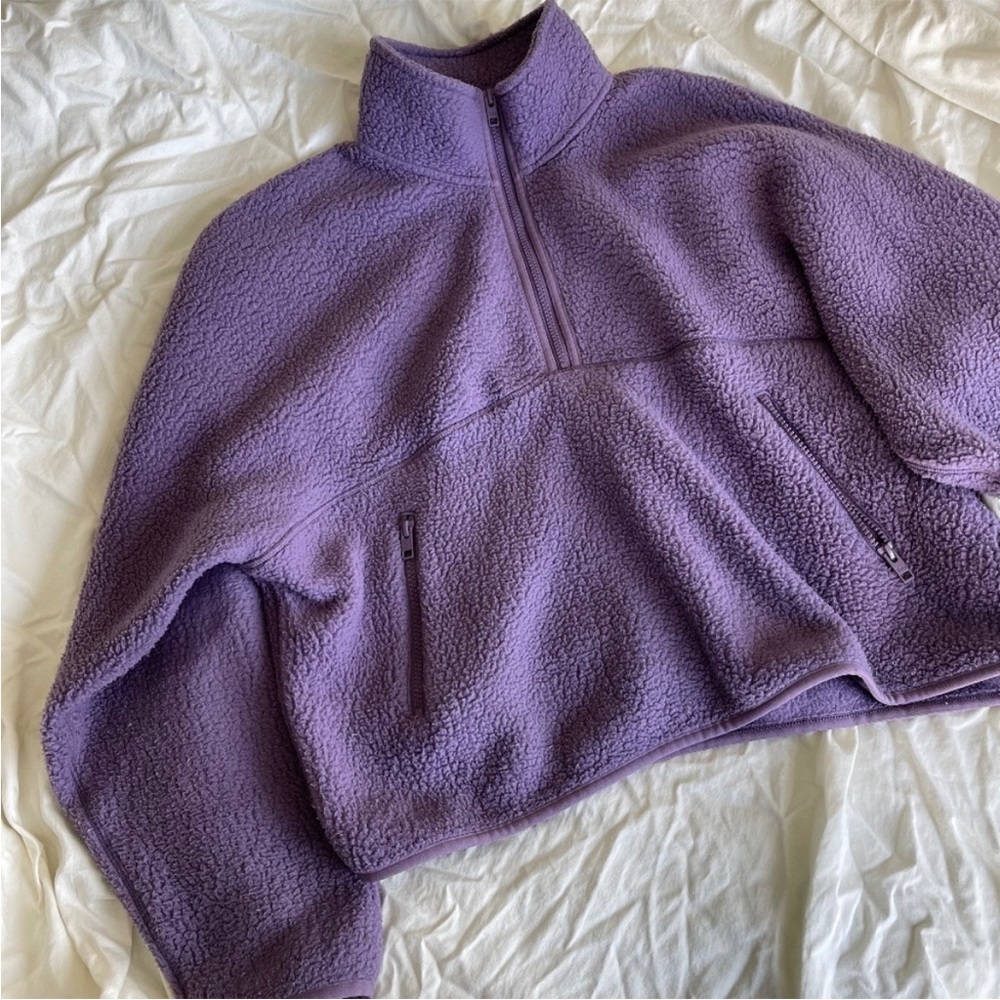 Aritzia Polar Fleece Half Zip Sweater